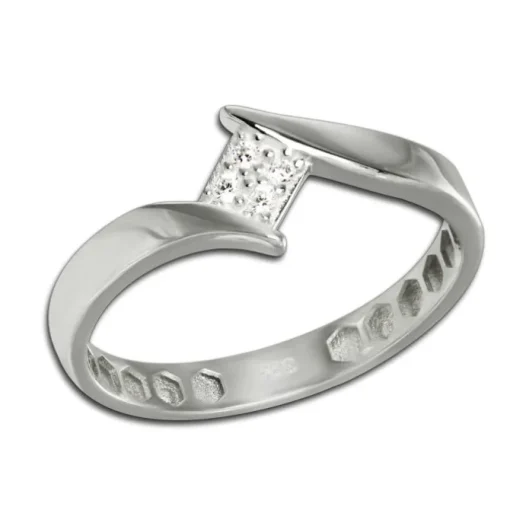GoldDream Gold Ring Square Gr.58 333er Weißgold GDR549J58
