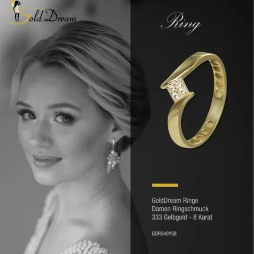 GoldDream Gold Ring Square Gr.58 333er Gelbgold GDR549Y58