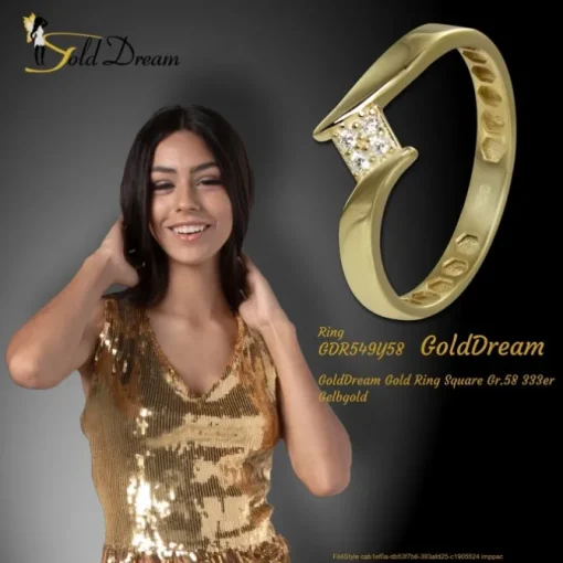 GoldDream Gold Ring Square Gr.58 333er Gelbgold GDR549Y58