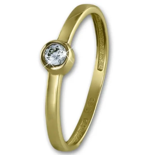 GoldDream Gold Ring Stein Zirkonia weiß Gr.56 333er Gelbgold GDR509Y56