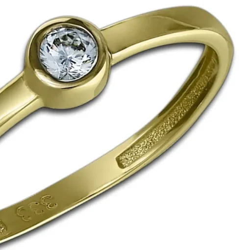 GoldDream Gold Ring Stein Zirkonia weiß Gr.56 333er Gelbgold GDR509Y56