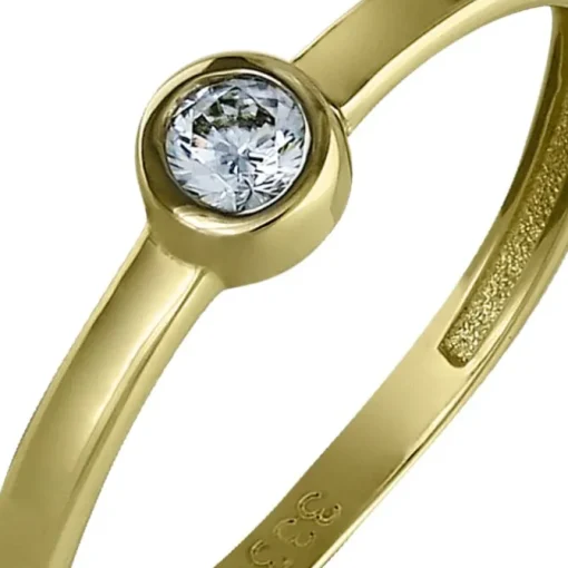 GoldDream Gold Ring Stein Zirkonia weiß Gr.56 333er Gelbgold GDR509Y56