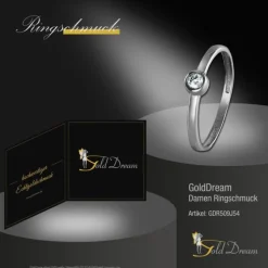 GoldDream Gold Ring Stein Zirkonia weiß Gr.54 333er Weißgold GDR509J54