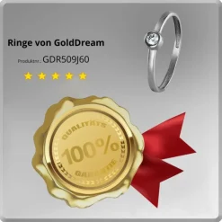 GoldDream Gold Ring Stein Zirkonia weiß Gr.60 333er Weißgold GDR509J60