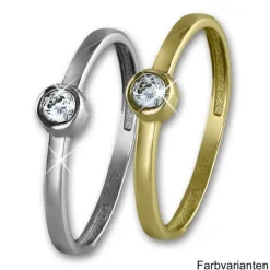 GoldDream Gold Ring Stein Zirkonia weiß Gr.54 333er Weißgold GDR509J54