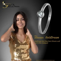 GoldDream Gold Ring Stein Zirkonia weiß Gr.54 333er Weißgold GDR509J54