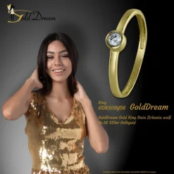 GoldDream Gold Ring Stein Zirkonia weiß Gr.56 333er Gelbgold GDR509Y56