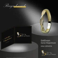 GoldDream Gold Ring Twisted Gr.58 Zirkonia weiß 333er Gelbgold GDR540Y58