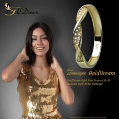 GoldDream Gold Ring Twisted Gr.58 Zirkonia weiß 333er Gelbgold GDR540Y58