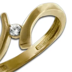 GoldDream Gold Ring Wave Zirkonia Gr.56 333er Gelbgold GDR531Y56