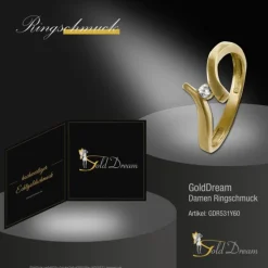 GoldDream Gold Ring Wave Zirkonia Gr.60 333er Gelbgold GDR531Y60