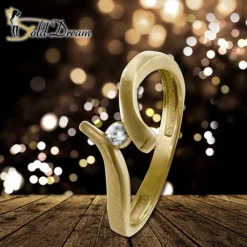 GoldDream Gold Ring Wave Zirkonia Gr.54 333er Gelbgold GDR531Y54