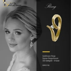 GoldDream Gold Ring Wave Zirkonia Gr.56 333er Gelbgold GDR531Y56