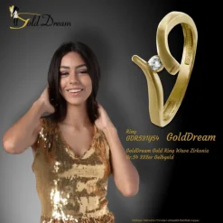 GoldDream Gold Ring Wave Zirkonia Gr.54 333er Gelbgold GDR531Y54