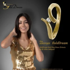 GoldDream Gold Ring Wave Zirkonia Gr.58 333er Gelbgold GDR531Y58