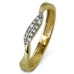 GoldDream Gold Ring Welle Zirkonia weiß Gr.60 333er Gelbgold GDR501Y60