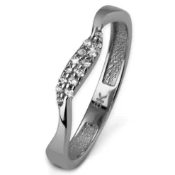 GoldDream Gold Ring Welle Zirkonia weiß Gr.56 333er Weißgold GDR501J56