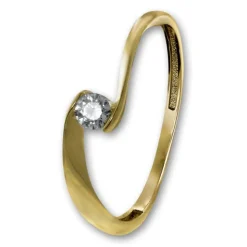 GoldDream Gold Ring Welle Zirkonia Gr.60 333er Gelbgold GDR530Y60