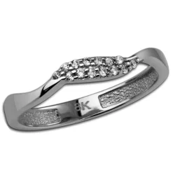 GoldDream Gold Ring Welle Zirkonia weiß Gr.54 333er Weißgold GDR501J54