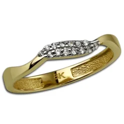 GoldDream Gold Ring Welle Zirkonia weiß Gr.58 333er Gelbgold GDR501Y58