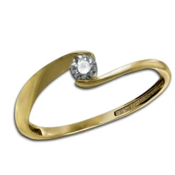 GoldDream Gold Ring Welle Zirkonia Gr.56 333er Gelbgold GDR530Y56