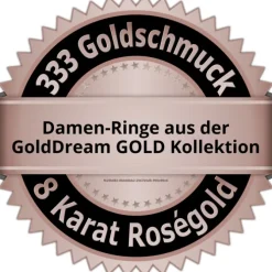GoldDream Gold Ring Welle Zirkonia weiß Gr.60 333er Rosegold GDR501E60