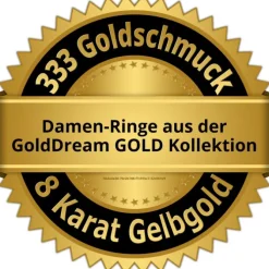 GoldDream Gold Ring Welle Zirkonia weiß Gr.60 333er Gelbgold GDR501Y60