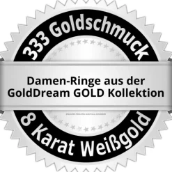 GoldDream Gold Ring Welle Zirkonia weiß Gr.58 333er Weißgold GDR501J58