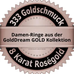 GoldDream Gold Ring Welle Zirkonia weiß Gr.58 333er Rosegold GDR501E58