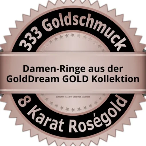 GoldDream Gold Ring Welle Zirkonia weiß Gr.58 333er Rosegold GDR501E58