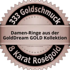 GoldDream Gold Ring Welle Zirkonia weiß Gr.54 333er Rosegold GDR501E54