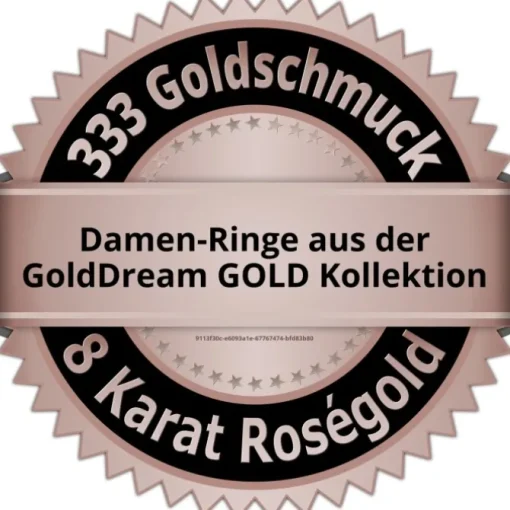 GoldDream Gold Ring Welle Zirkonia weiß Gr.54 333er Rosegold GDR501E54