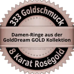 GoldDream Gold Ring Welle Zirkonia weiß Gr.56 333er Rosegold GDR501E56