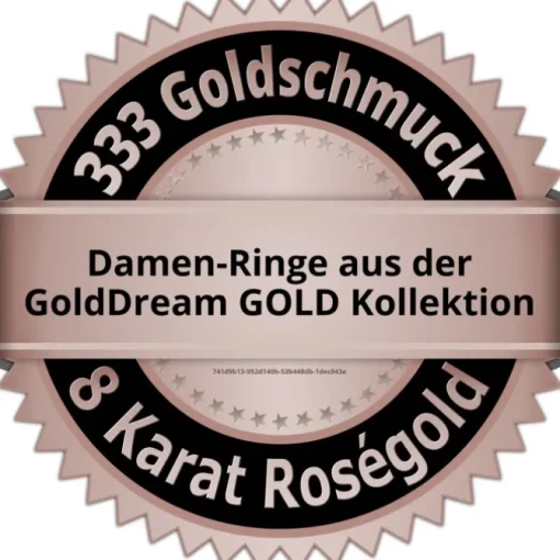 GoldDream Gold Ring Welle Zirkonia weiß Gr.56 333er Rosegold GDR501E56