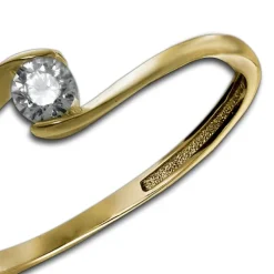 GoldDream Gold Ring Welle Zirkonia Gr.58 333er Gelbgold GDR530Y58