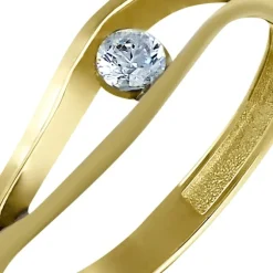 GoldDream Gold Ring Welle Zirkonia weiß Gr.58 333er Gelbgold GDR510T58
