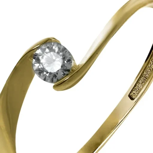 GoldDream Gold Ring Welle Zirkonia Gr.56 333er Gelbgold GDR530Y56