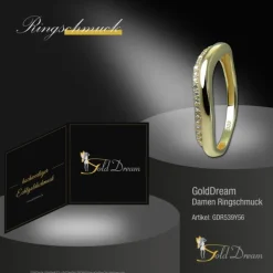 GoldDream Gold Ring Welle Gr.56 Zirkonia weiß 333er Gelbgold GDR539Y56