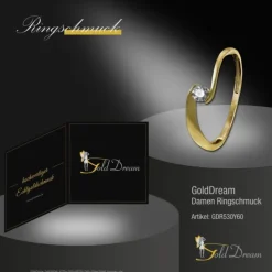 GoldDream Gold Ring Welle Zirkonia Gr.60 333er Gelbgold GDR530Y60