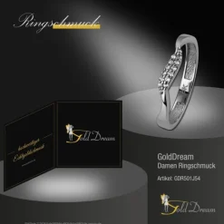 GoldDream Gold Ring Welle Zirkonia weiß Gr.54 333er Weißgold GDR501J54