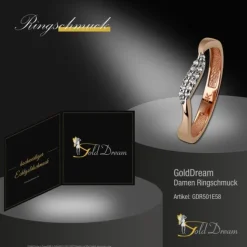 GoldDream Gold Ring Welle Zirkonia weiß Gr.58 333er Rosegold GDR501E58