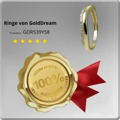 GoldDream Gold Ring Welle Gr.58 Zirkonia weiß 333er Gelbgold GDR539Y58