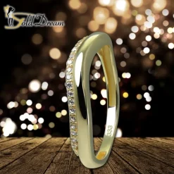 GoldDream Gold Ring Welle Gr.56 Zirkonia weiß 333er Gelbgold GDR539Y56