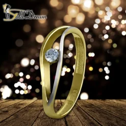 GoldDream Gold Ring Welle Zirkonia weiß Gr.56 333er Gelbgold GDR510T56