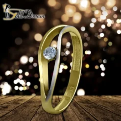 GoldDream Gold Ring Welle Zirkonia weiß Gr.58 333er Gelbgold GDR510T58