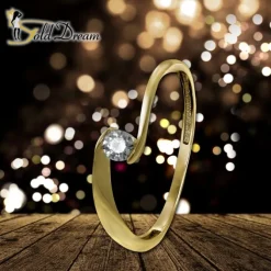 GoldDream Gold Ring Welle Zirkonia Gr.56 333er Gelbgold GDR530Y56