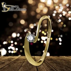 GoldDream Gold Ring Welle Zirkonia Gr.60 333er Gelbgold GDR530Y60