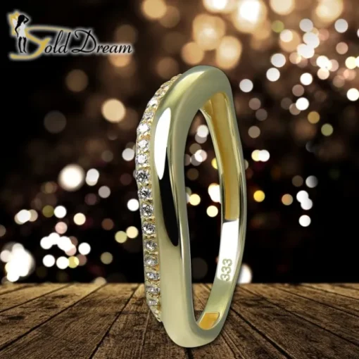 GoldDream Gold Ring Welle Gr.58 Zirkonia weiß 333er Gelbgold GDR539Y58