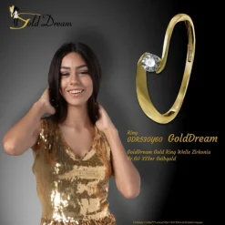GoldDream Gold Ring Welle Zirkonia Gr.60 333er Gelbgold GDR530Y60