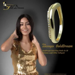 GoldDream Gold Ring Welle Gr.58 Zirkonia weiß 333er Gelbgold GDR539Y58